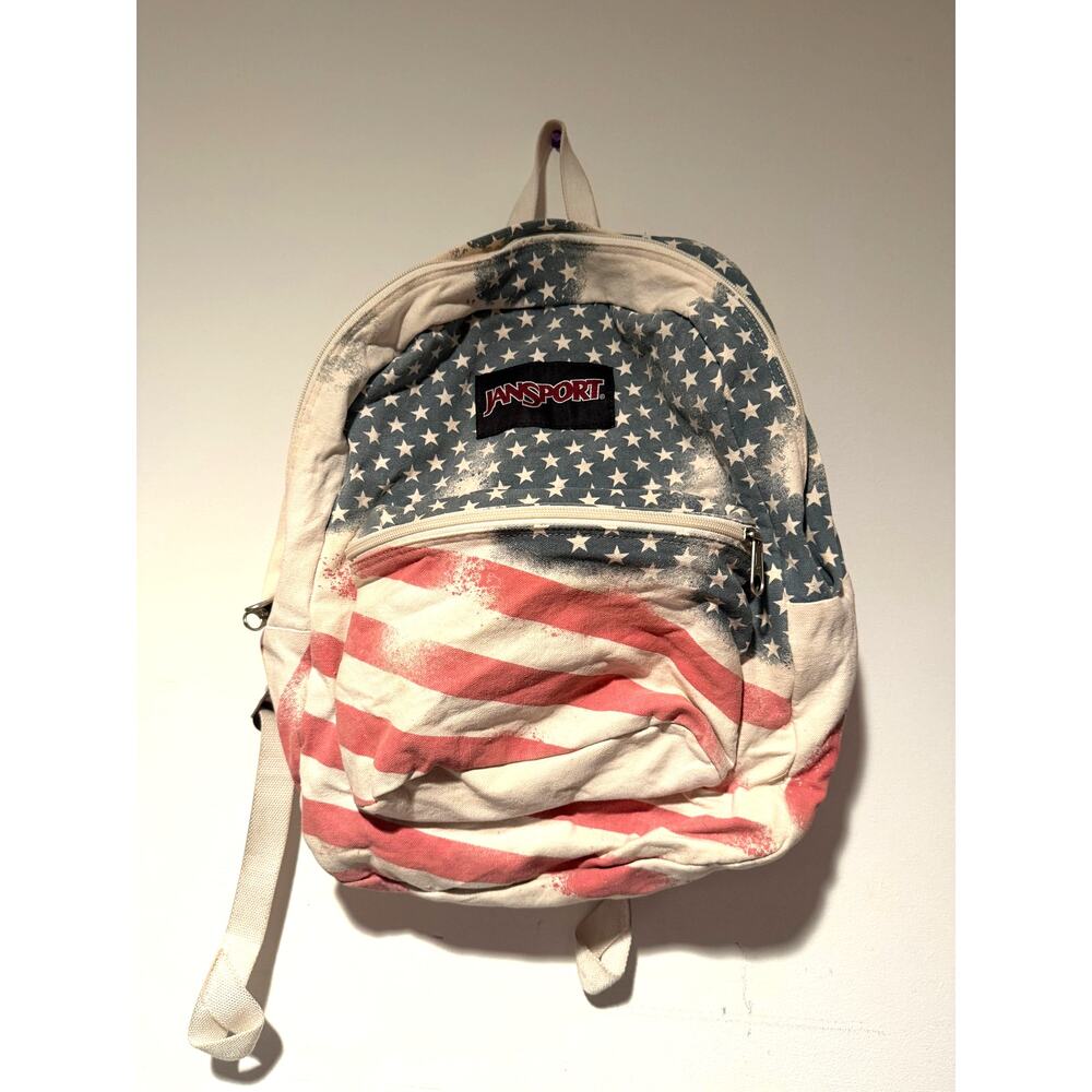 Vintage Jansport American Flag Leather Bottom Jansport Backpack Stars Stripes
